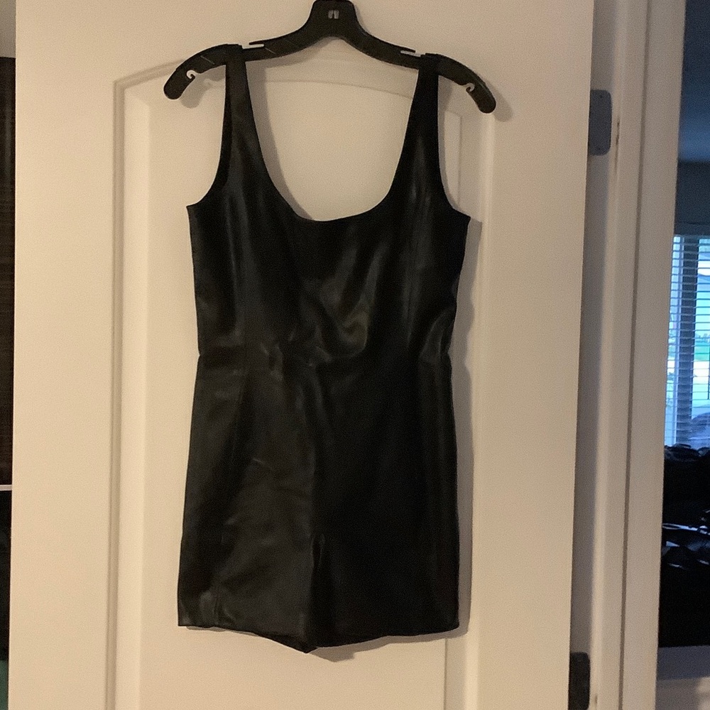 Lamarque Black Faux Leather Romper
